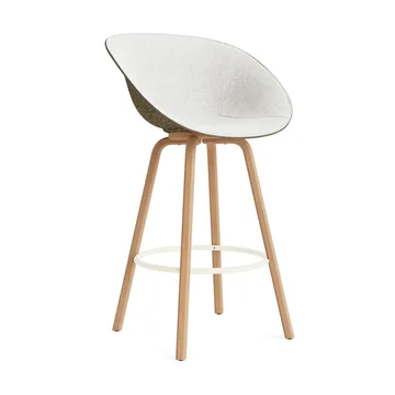 Mat Bar Armchair käsinojatuoli etupuoliverhoiltu 75 cm - Hallingdal 110-seaweed-beech-cream steel - Normann Copenhagen