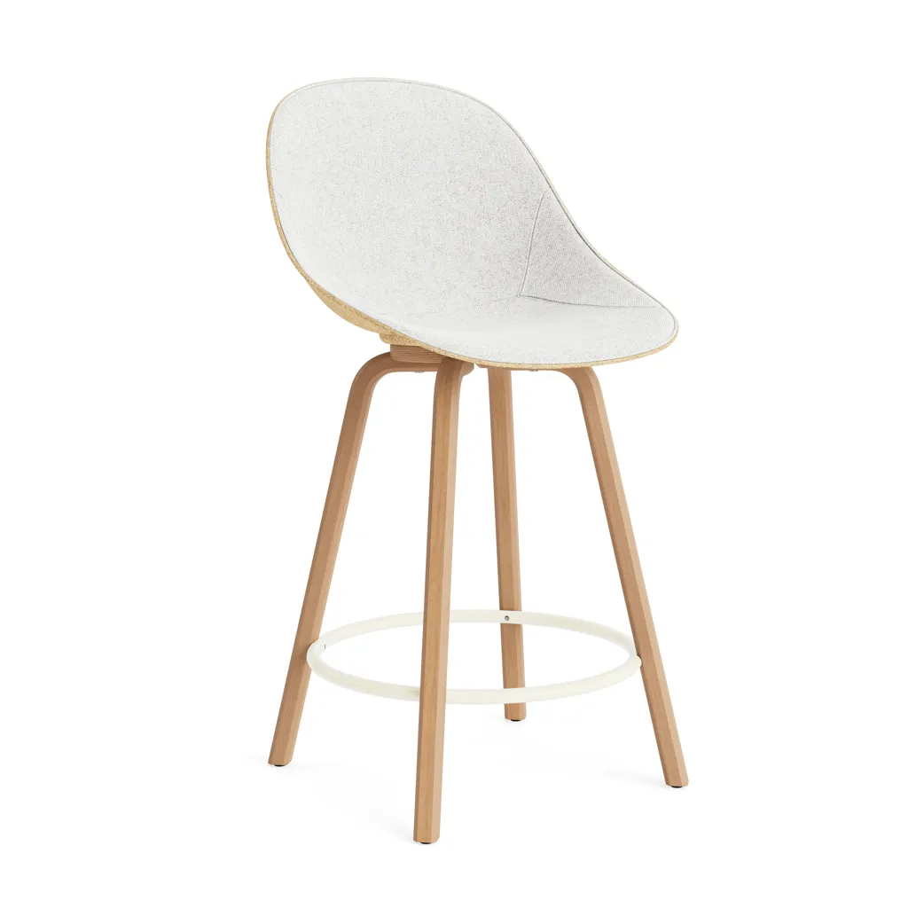 Mat Bar Chair baarituoli etupuoliverhoiltu  65 cm, Hallingdal 110-hemp-beech-cream steel Normann Copenhagen