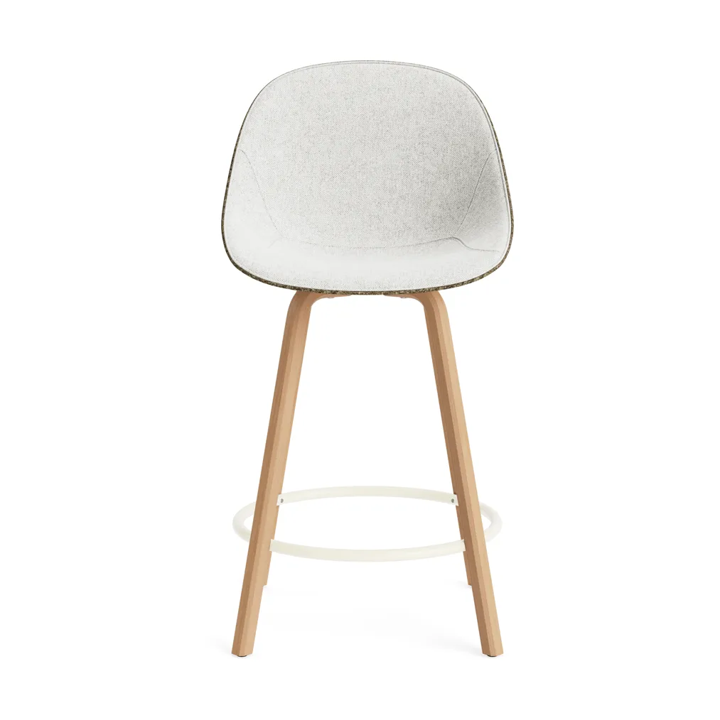 Mat Bar Chair baarituoli etupuoliverhoiltu  65 cm, Hallingdal 110-seaweed-beech-cream steel Normann Copenhagen