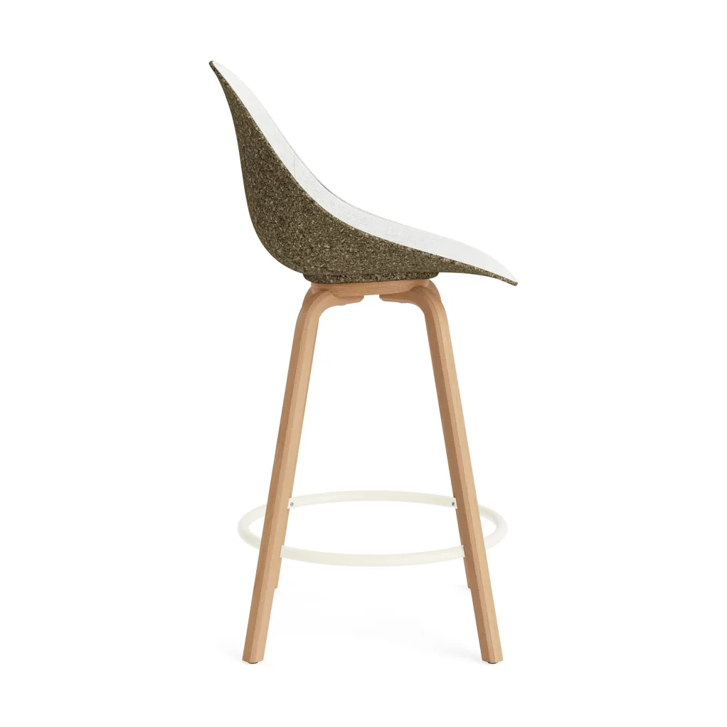 Mat Bar Chair baarituoli etupuoliverhoiltu  65 cm, Hallingdal 110-seaweed-beech-cream steel Normann Copenhagen