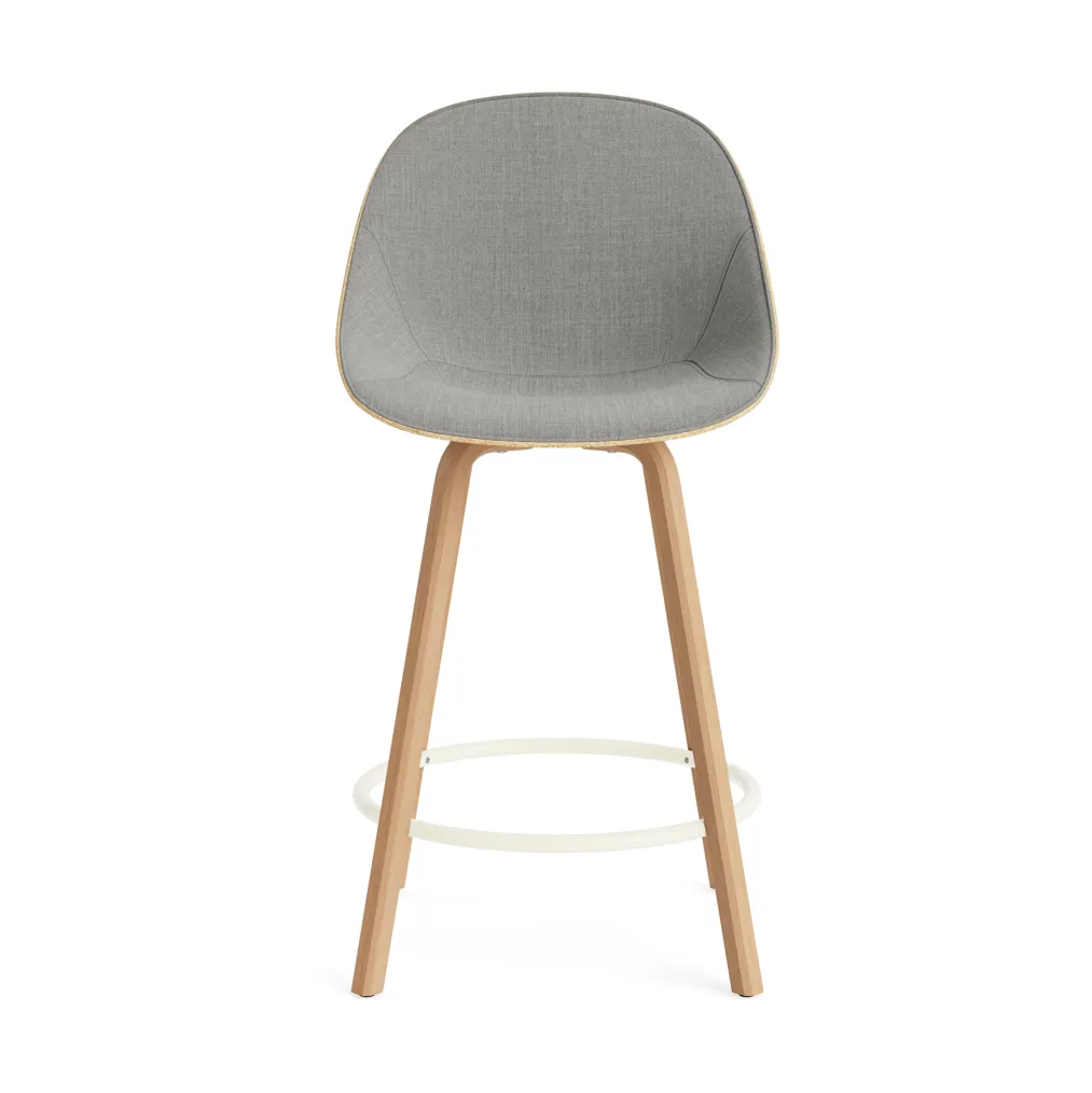 Mat Bar Chair baarituoli etupuoliverhoiltu  65 cm, Remix 133-hemp-beech-cream steel. Normann Copenhagen