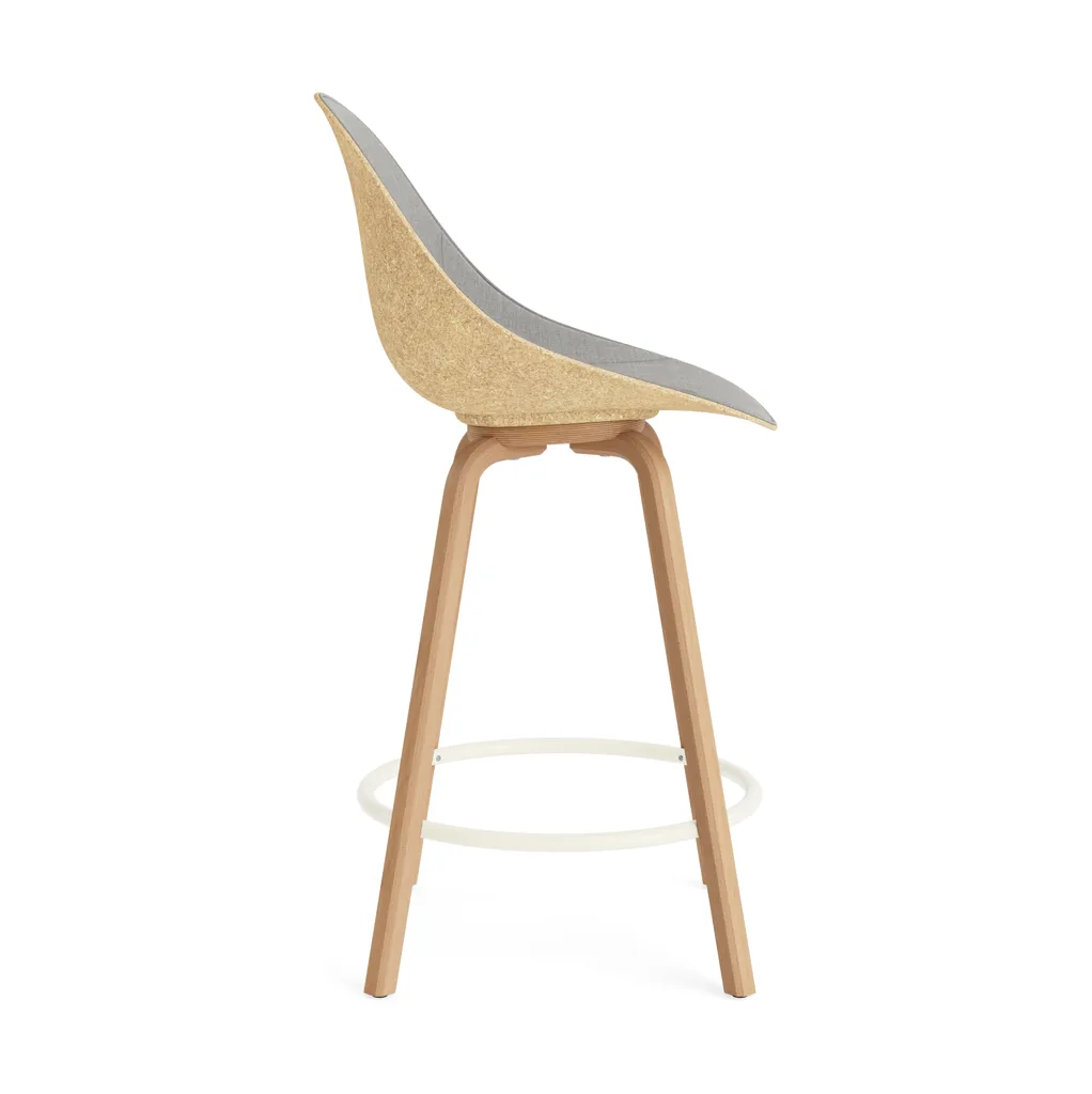 Mat Bar Chair baarituoli etupuoliverhoiltu  65 cm, Remix 133-hemp-beech-cream steel. Normann Copenhagen