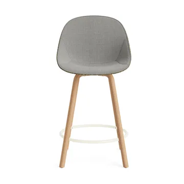 Mat Bar Chair baarituoli etupuoliverhoiltu  65 cm - Remix 133-seaweed-beech-cream steel - Normann Copenhagen