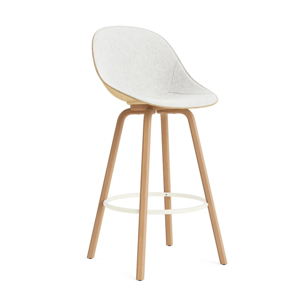 Mat Bar Chair baarituoli etupuoliverhoiltu 75 cm., Hallingdal 110-hemp-beech-cream steel Normann Copenhagen