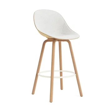 Mat Bar Chair baarituoli etupuoliverhoiltu 75 cm. - Hallingdal 110-hemp-beech-cream steel - Normann Copenhagen