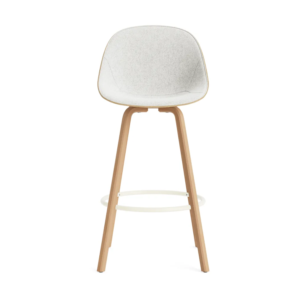 Mat Bar Chair baarituoli etupuoliverhoiltu 75 cm., Hallingdal 110-hemp-beech-cream steel Normann Copenhagen