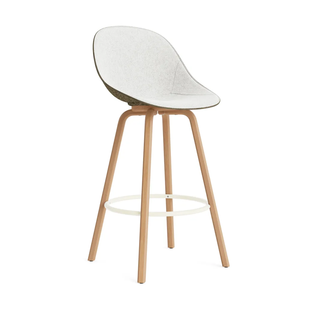 Mat Bar Chair baarituoli etupuoliverhoiltu 75 cm., Hallingdal 110-seaweed-beech-cream steel Normann Copenhagen