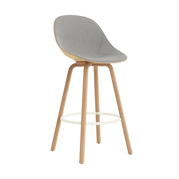 Mat Bar Chair baarituoli etupuoliverhoiltu 75 cm. - Remix 133-hemp-beech-cream steel. - Normann Copenhagen