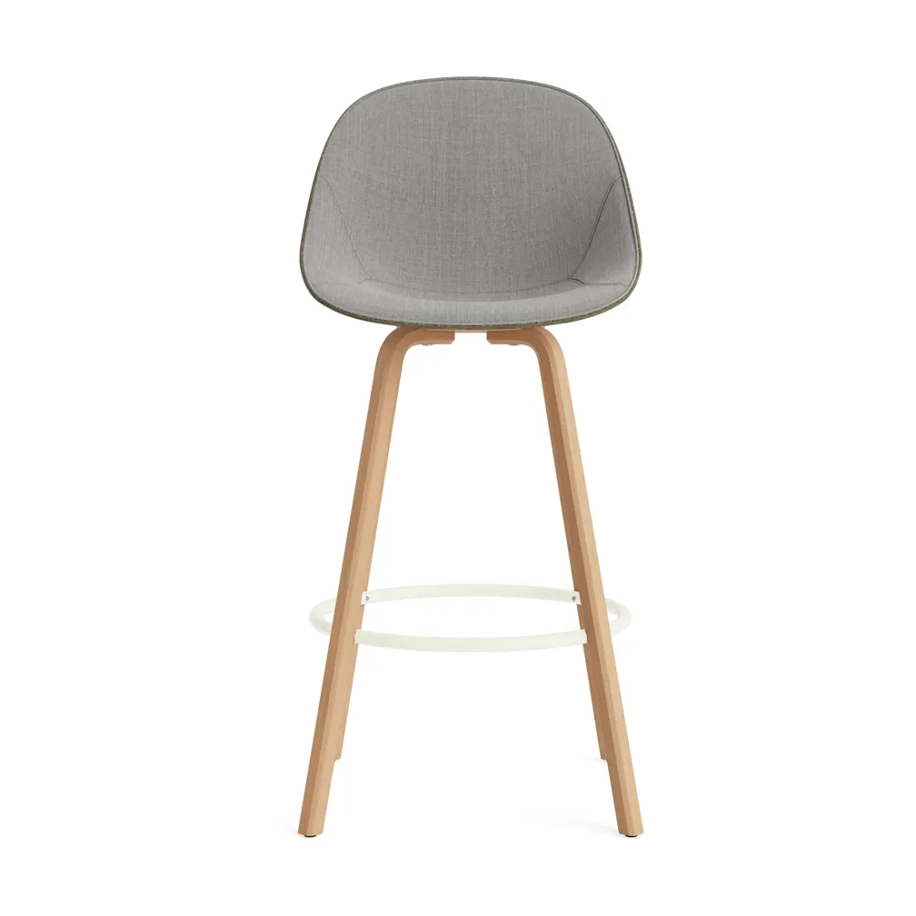 Mat Bar Chair baarituoli etupuoliverhoiltu 75 cm., Remix 133-seaweed-beech-cream steel Normann Copenhagen