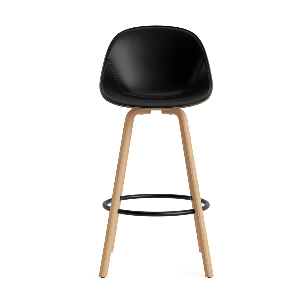 Mat Bar Chair baarituoli etupuoliverhoiltu 75 cm., Ultra 41599-seaweed-beech-black steel Normann Copenhagen