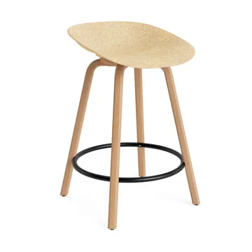 Mat Barstool baarijakkara 65 cm - Hemp-beech-black steel - Normann Copenhagen