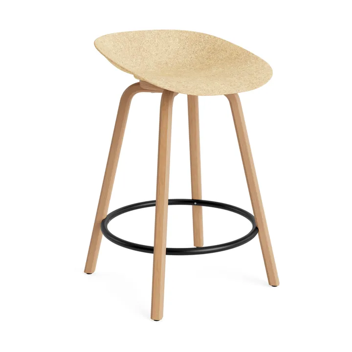 Mat Barstool baarijakkara 65 cm - Hemp-beech-black steel - Normann Copenhagen