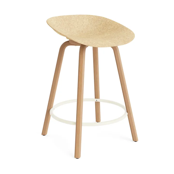 Mat Barstool baarijakkara 65 cm - Hemp-beech-cream steel - Normann Copenhagen