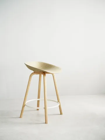 Mat Barstool baarijakkara 65 cm - Hemp-beech-cream steel - Normann Copenhagen