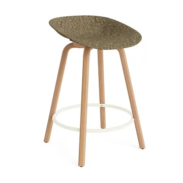 Mat Barstool baarijakkara 65 cm - Seaweed-beech-cream steel - Normann Copenhagen