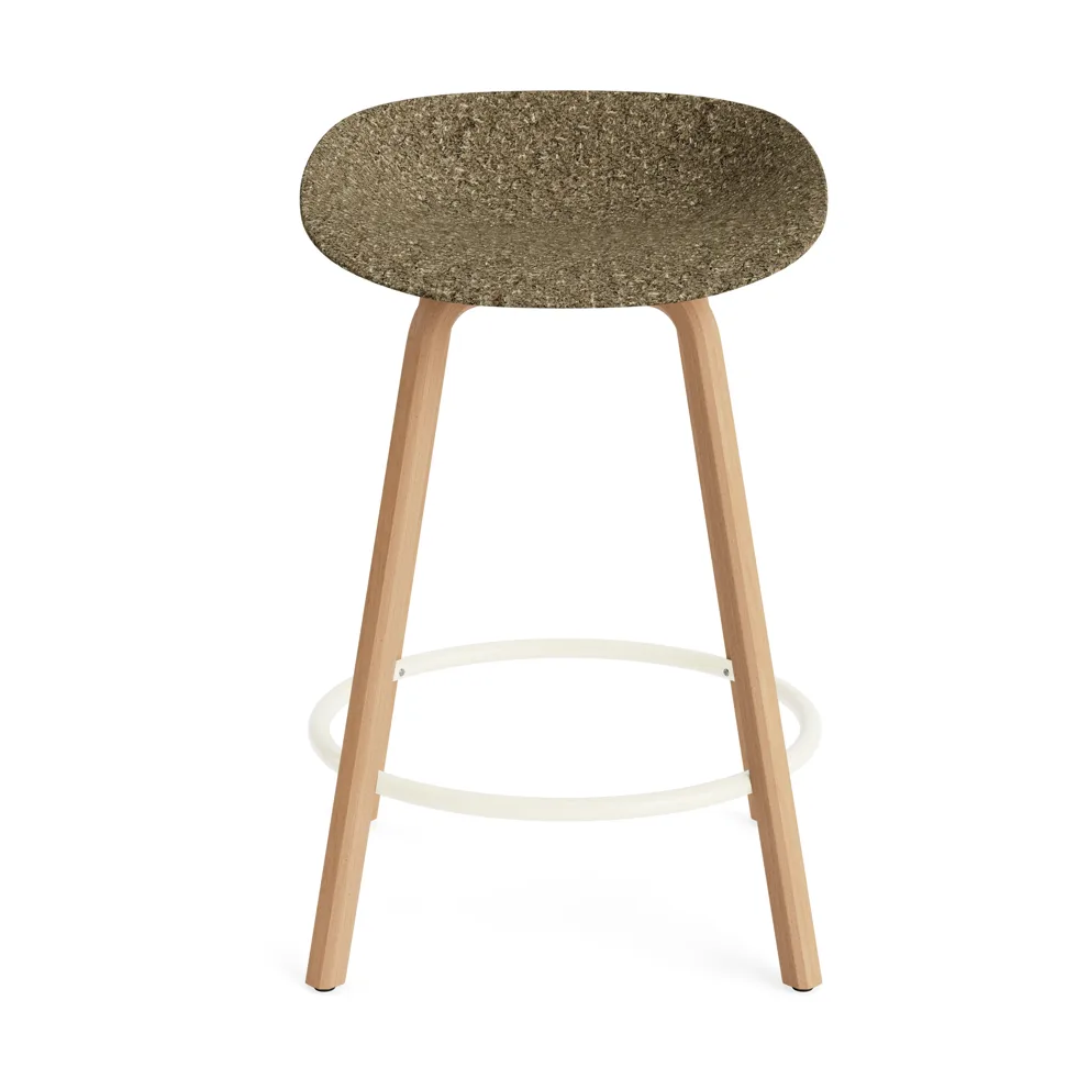 Mat Barstool baarijakkara 65 cm, Seaweed-beech-cream steel Normann Copenhagen