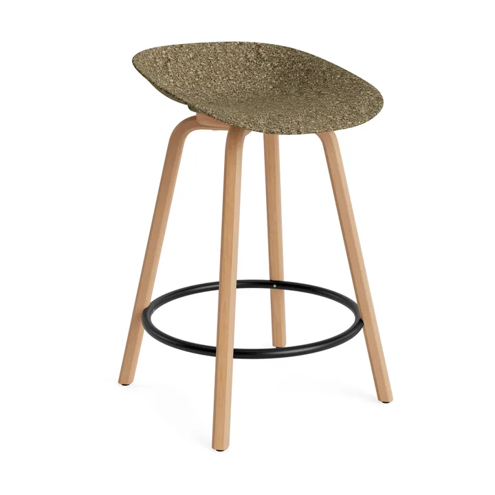 Mat Barstool baarijakkara 65 cm - Seaweed-pyökki-musta teräs - Normann Copenhagen