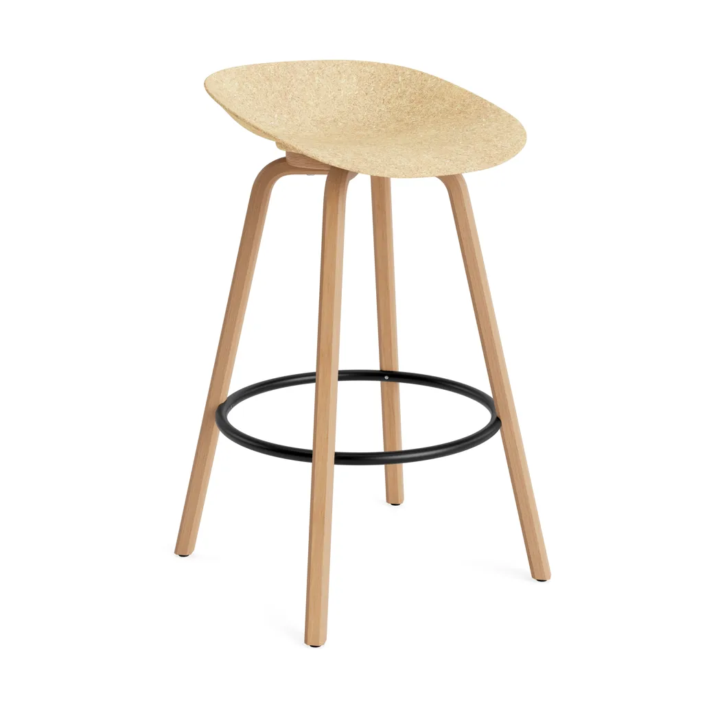 Mat Barstool baarijakkara 75 cm, Hemp-beech-black steel Normann Copenhagen