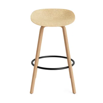 Mat Barstool baarijakkara 75 cm - Hemp-beech-black steel - Normann Copenhagen