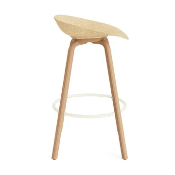 Mat Barstool baarijakkara 75 cm - Hemp-beech-cream steel - Normann Copenhagen