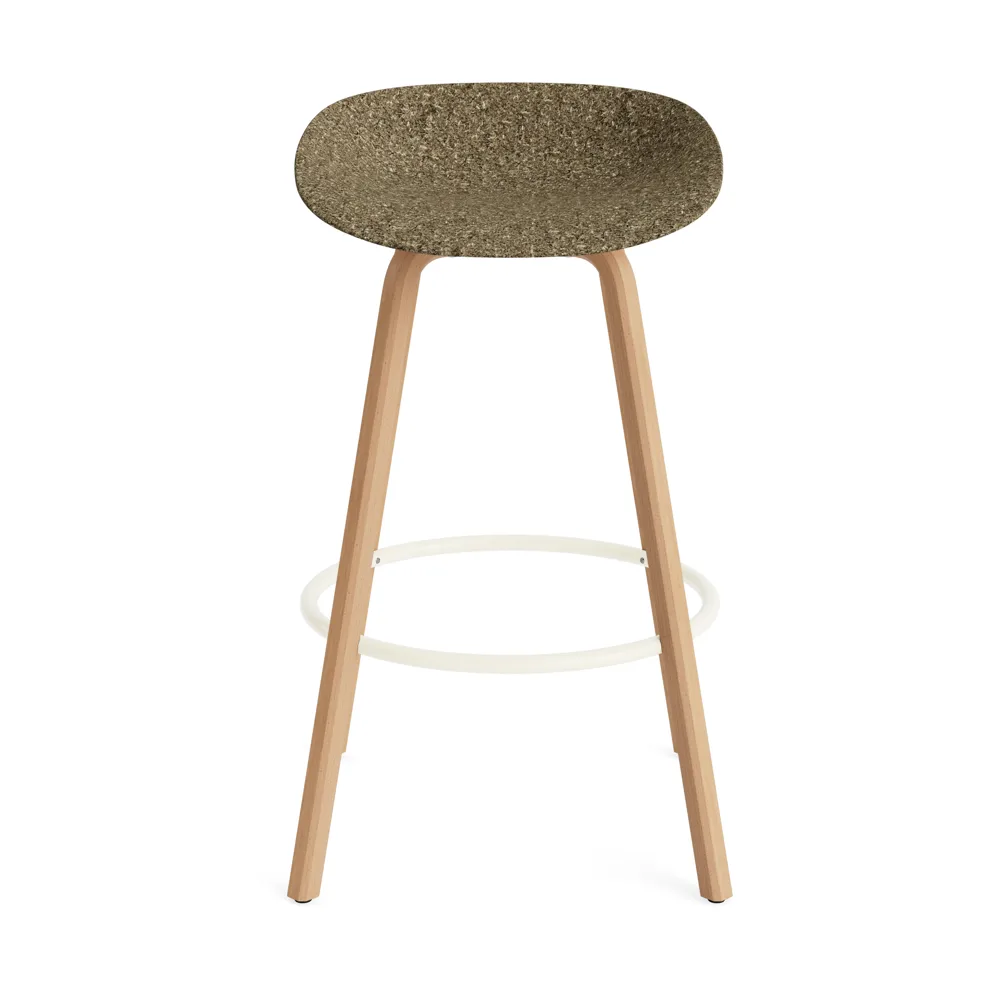 Mat Barstool baarijakkara 75 cm, Seaweed-beech-cream steel Normann Copenhagen