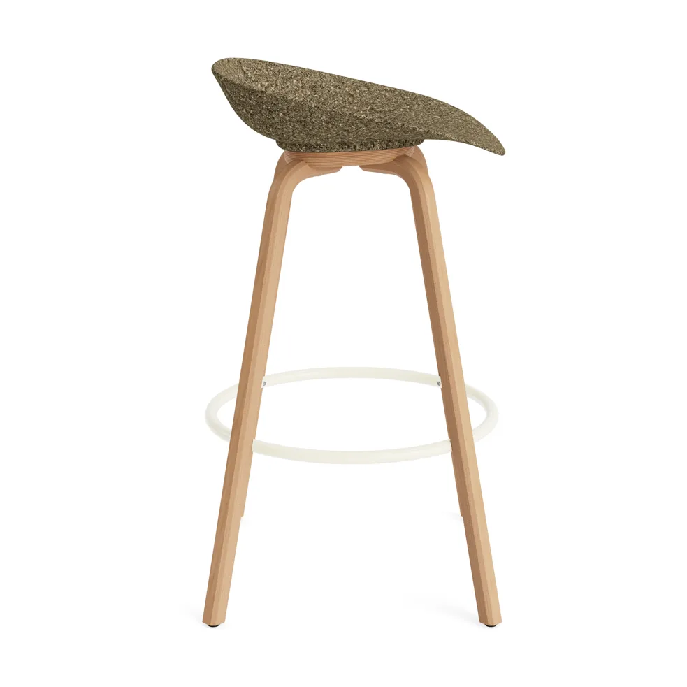 Mat Barstool baarijakkara 75 cm, Seaweed-beech-cream steel Normann Copenhagen