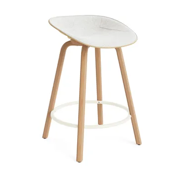 Mat Barstool baarituoli etupuoliverhoiltu  65 cm. - Hallingdal 110-hemp-beech-cream steel - Normann Copenhagen