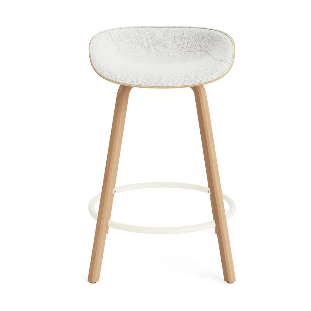 Mat Barstool baarituoli etupuoliverhoiltu  65 cm., Hallingdal 110-hemp-beech-cream steel Normann Copenhagen