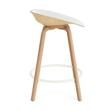 Mat Barstool baarituoli etupuoliverhoiltu  65 cm. - Hallingdal 110-hemp-beech-cream steel - Normann Copenhagen