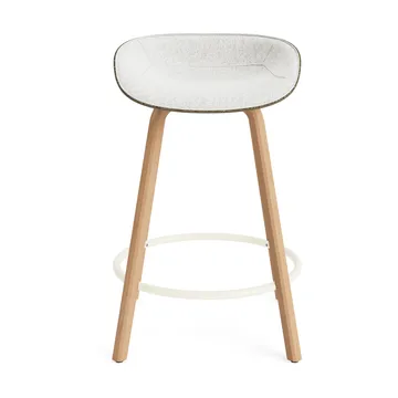 Mat Barstool baarituoli etupuoliverhoiltu  65 cm. - Hallingdal 110-seaweed-beech-cream steel - Normann Copenhagen