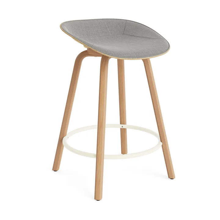 Mat Barstool baarituoli etupuoliverhoiltu  65 cm. - Remix 133-hemp-beech-cream steel. - Normann Copenhagen