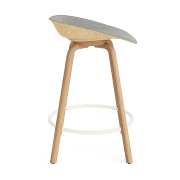 Mat Barstool baarituoli etupuoliverhoiltu  65 cm. - Remix 133-hemp-beech-cream steel. - Normann Copenhagen