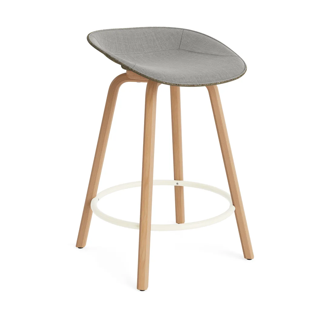 Mat Barstool baarituoli etupuoliverhoiltu  65 cm., Remix 133-seaweed-beech-cream steel Normann Copenhagen