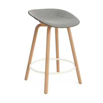 Mat Barstool baarituoli etupuoliverhoiltu  65 cm. - Remix 133-seaweed-beech-cream steel - Normann Copenhagen