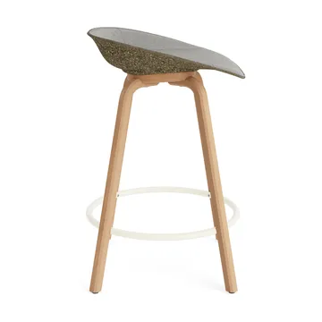 Mat Barstool baarituoli etupuoliverhoiltu  65 cm. - Remix 133-seaweed-beech-cream steel - Normann Copenhagen