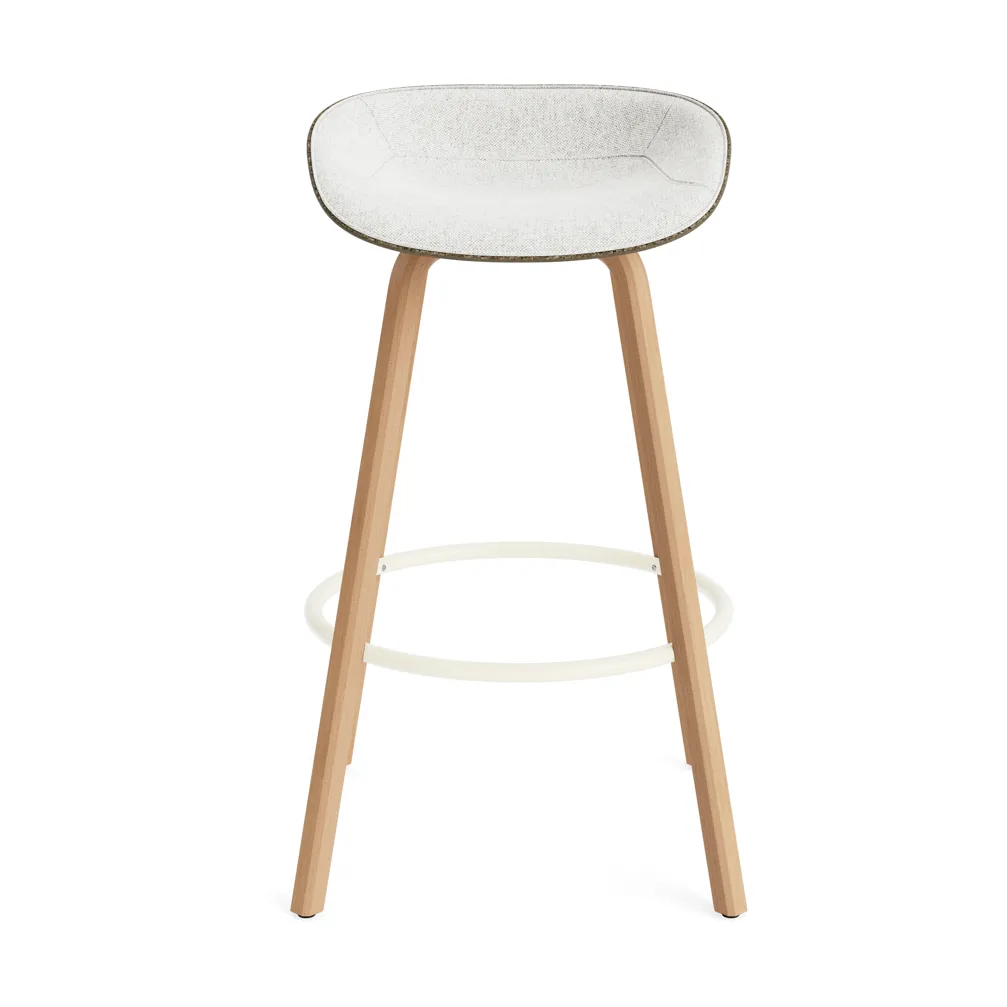 Mat Barstool baarituoli etupuoliverhoiltu 75 cm, Hallingdal 110-seaweed-beech-cream steel Normann Copenhagen