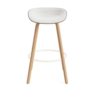 Mat Barstool baarituoli etupuoliverhoiltu 75 cm - Hallingdal 110-seaweed-beech-cream steel - Normann Copenhagen