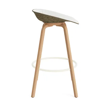 Mat Barstool baarituoli etupuoliverhoiltu 75 cm - Hallingdal 110-seaweed-beech-cream steel - Normann Copenhagen