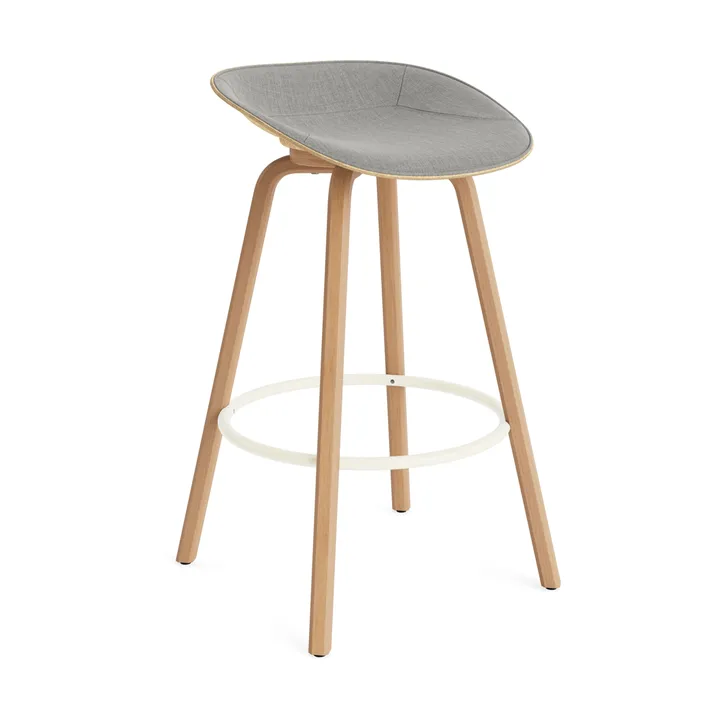 Mat Barstool baarituoli etupuoliverhoiltu 75 cm - Remix 133-hemp-beech-cream steel. - Normann Copenhagen