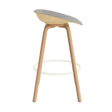 Mat Barstool baarituoli etupuoliverhoiltu 75 cm - Remix 133-hemp-beech-cream steel. - Normann Copenhagen