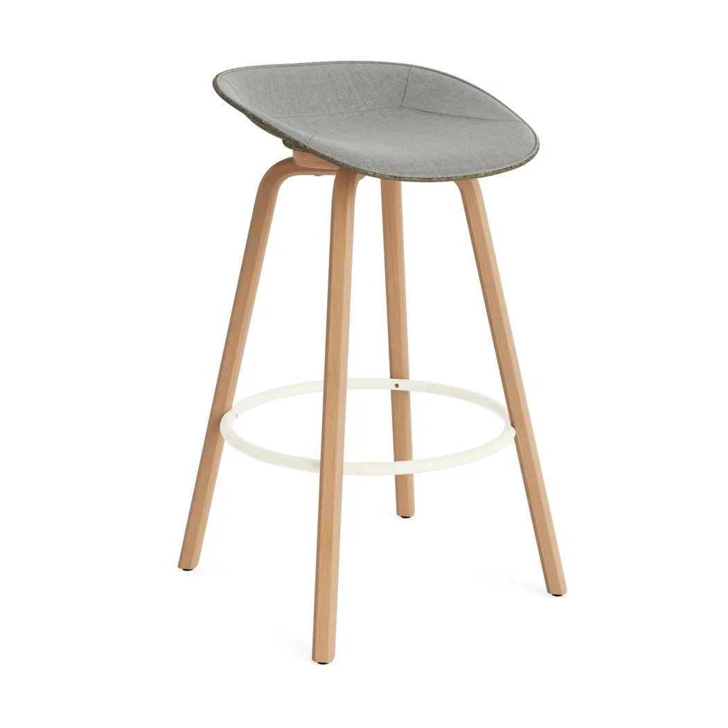 Mat Barstool baarituoli etupuoliverhoiltu 75 cm, Remix 133-seaweed-beech-cream steel Normann Copenhagen