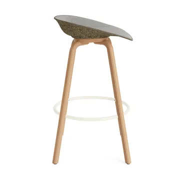Mat Barstool baarituoli etupuoliverhoiltu 75 cm - Remix 133-seaweed-beech-cream steel - Normann Copenhagen