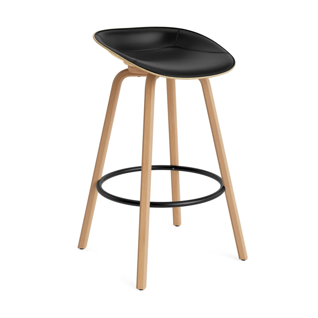 Mat Barstool baarituoli etupuoliverhoiltu 75 cm, Ultra 41599-hemp-beech-black steel Normann Copenhagen