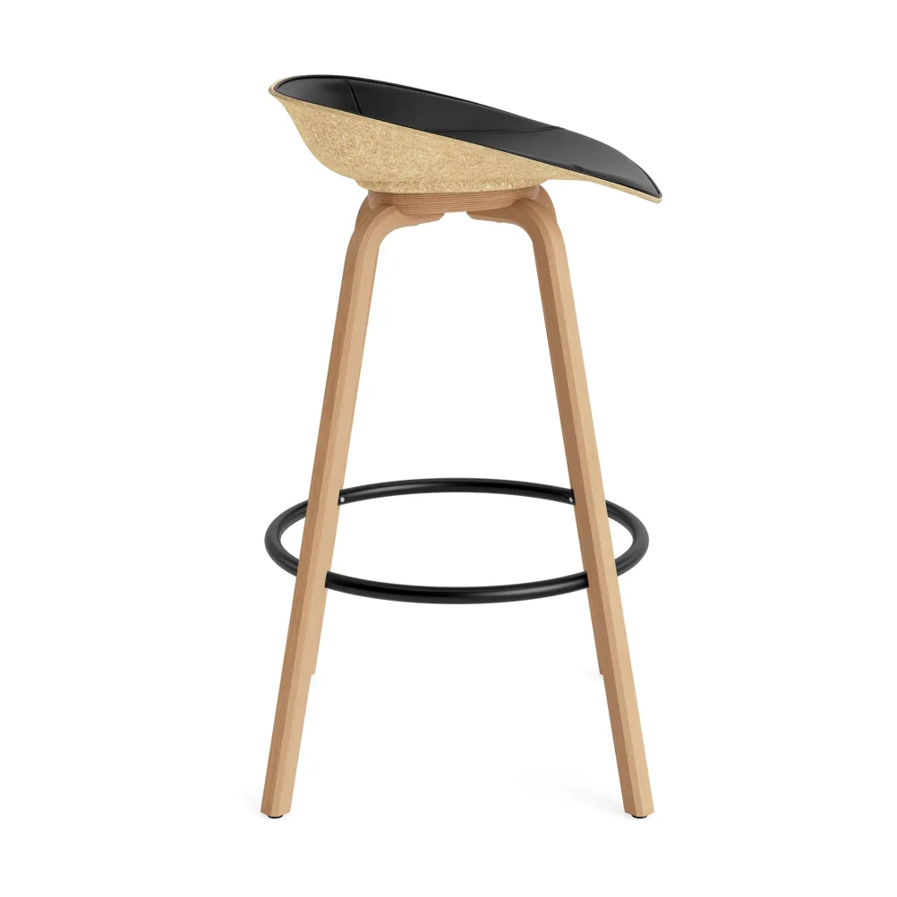 Mat Barstool baarituoli etupuoliverhoiltu 75 cm, Ultra 41599-hemp-beech-black steel Normann Copenhagen