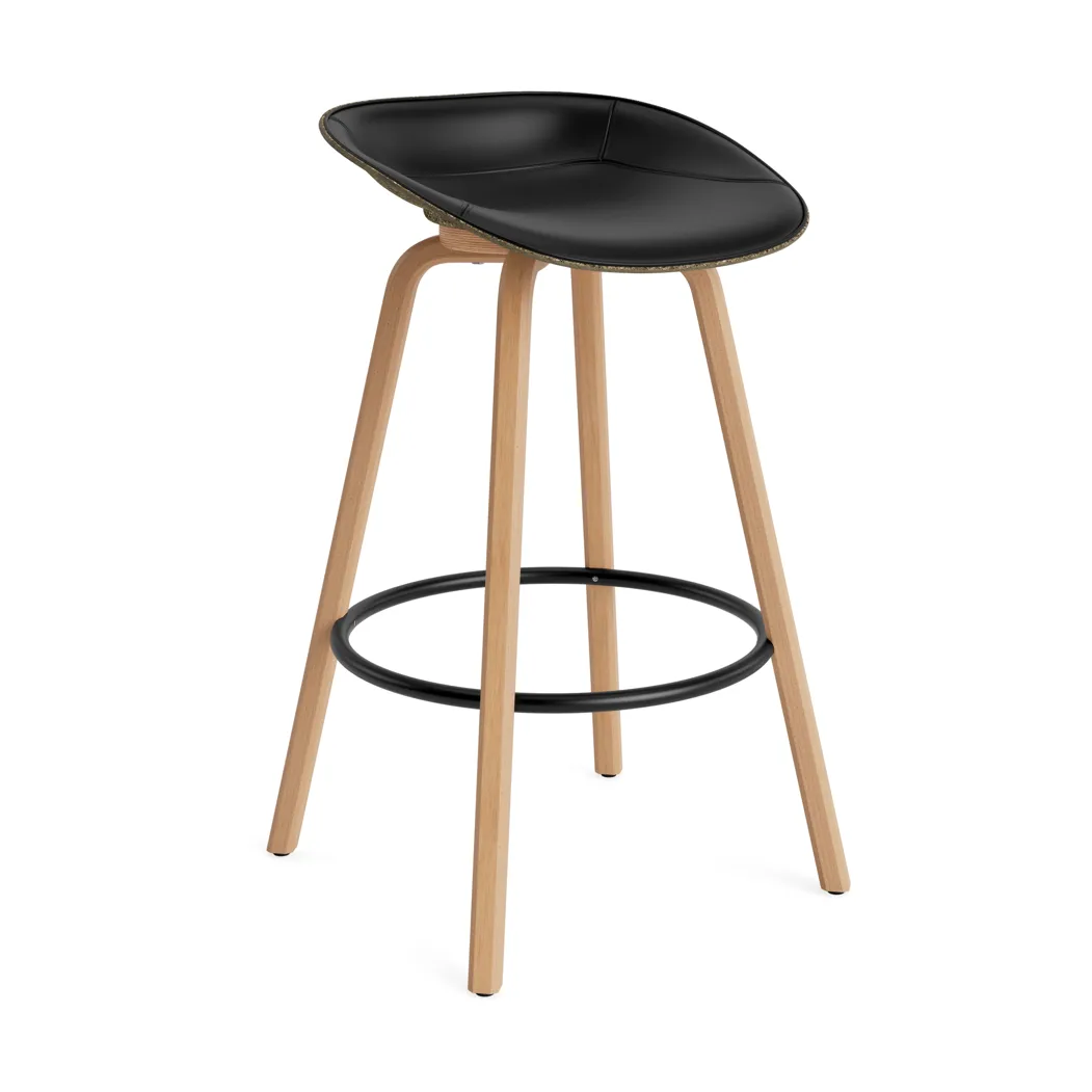 Mat Barstool baarituoli etupuoliverhoiltu 75 cm, Ultra 41599-seaweed-beech-black steel Normann Copenhagen