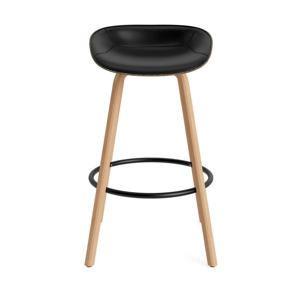 Mat Barstool baarituoli etupuoliverhoiltu 75 cm, Ultra 41599-seaweed-beech-black steel Normann Copenhagen