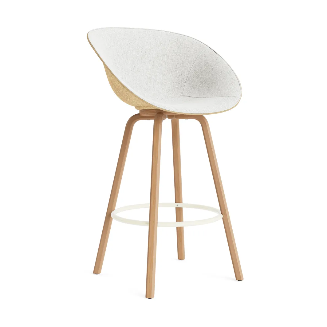 Mat käsinojatuoli etupuoliverhoiltu 75 cm, Hallingdal 110-hemp-beech-cream steel Normann Copenhagen