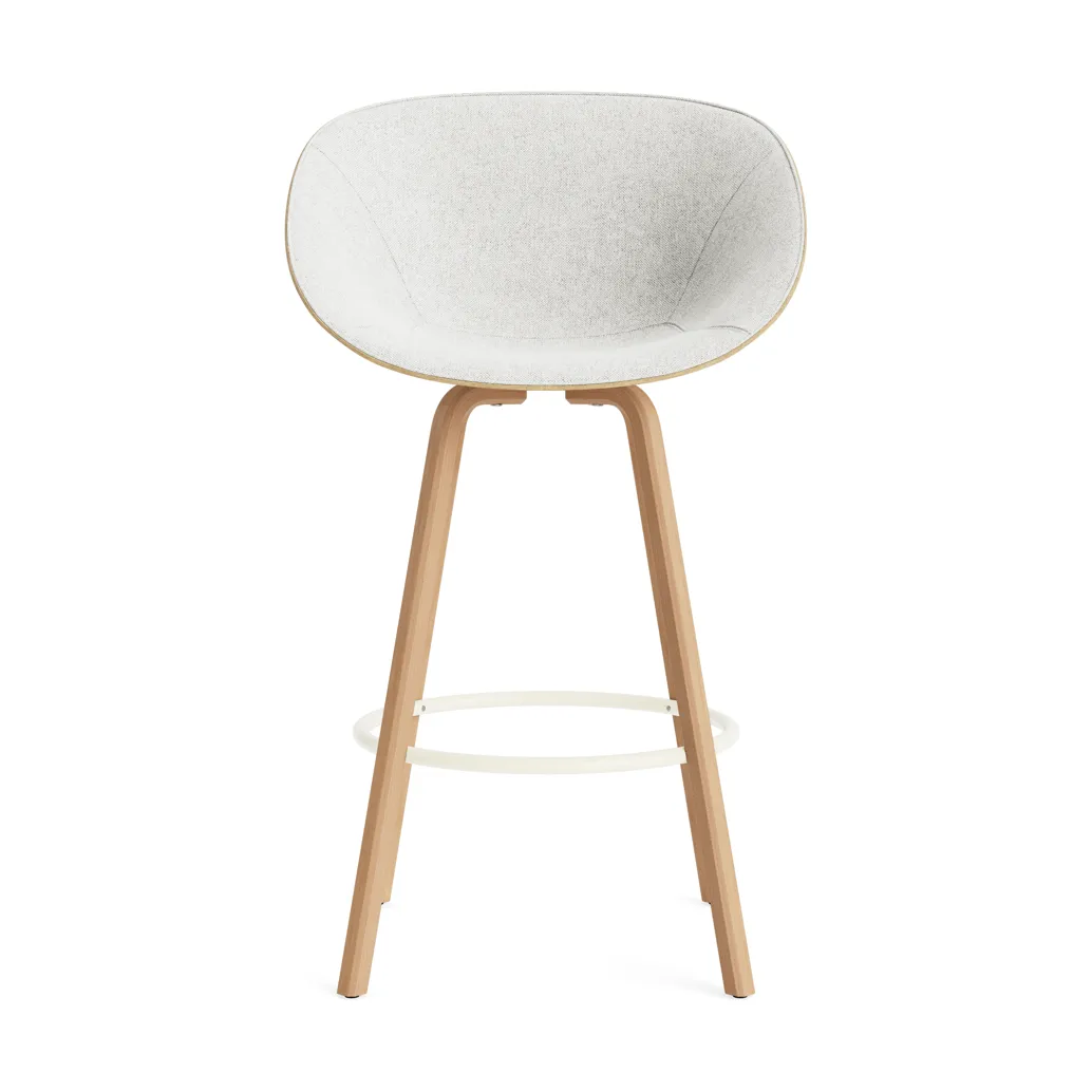 Mat käsinojatuoli etupuoliverhoiltu 75 cm, Hallingdal 110-hemp-beech-cream steel Normann Copenhagen