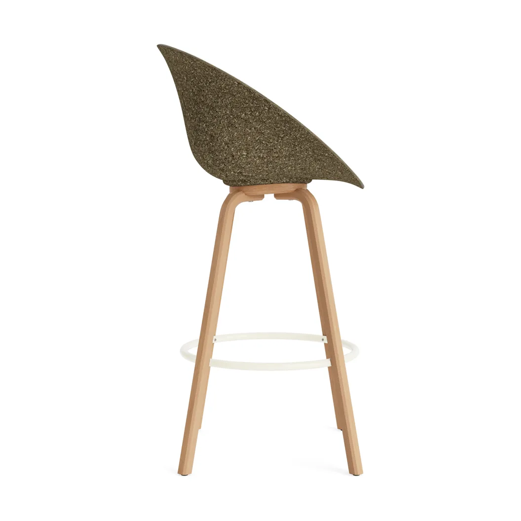 Mat käsinojatuoli etupuoliverhoiltu 75 cm, Hallingdal 110-seaweed-beech-cream steel Normann Copenhagen