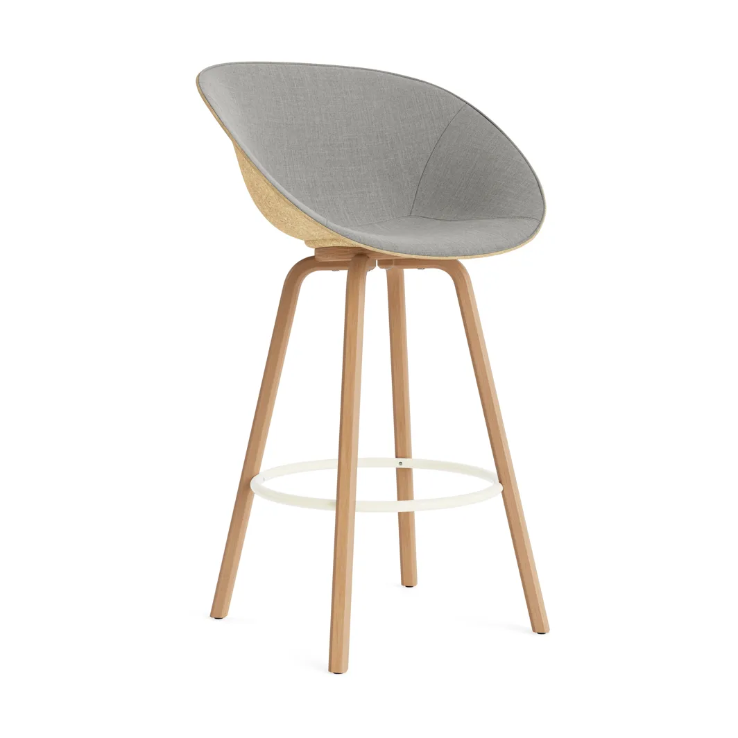 Mat käsinojatuoli etupuoliverhoiltu 75 cm, Remix 133-hemp-beech-cream steel. Normann Copenhagen